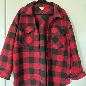 Plaid Buffalo Check Flannel Shirt Jacket Shacket